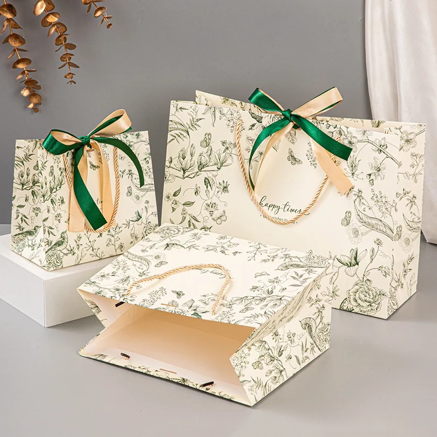 10Pcs Floral Print Paper Gift  - Luxury Skincare Packaging 评论和价格