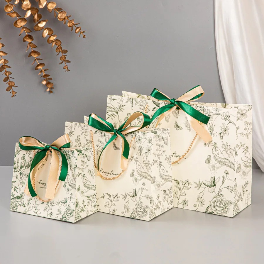10Pcs Floral Print Paper Gift  - Luxury Skincare Packaging 评论和价格